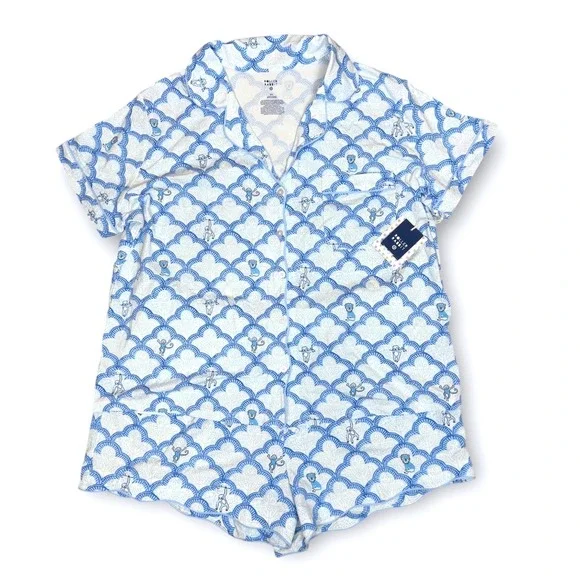 Roller Rabbit x Target Pajama Set Womens XXL Blue Monkey Print Shorts Sleepwear - Picture 2 of 7